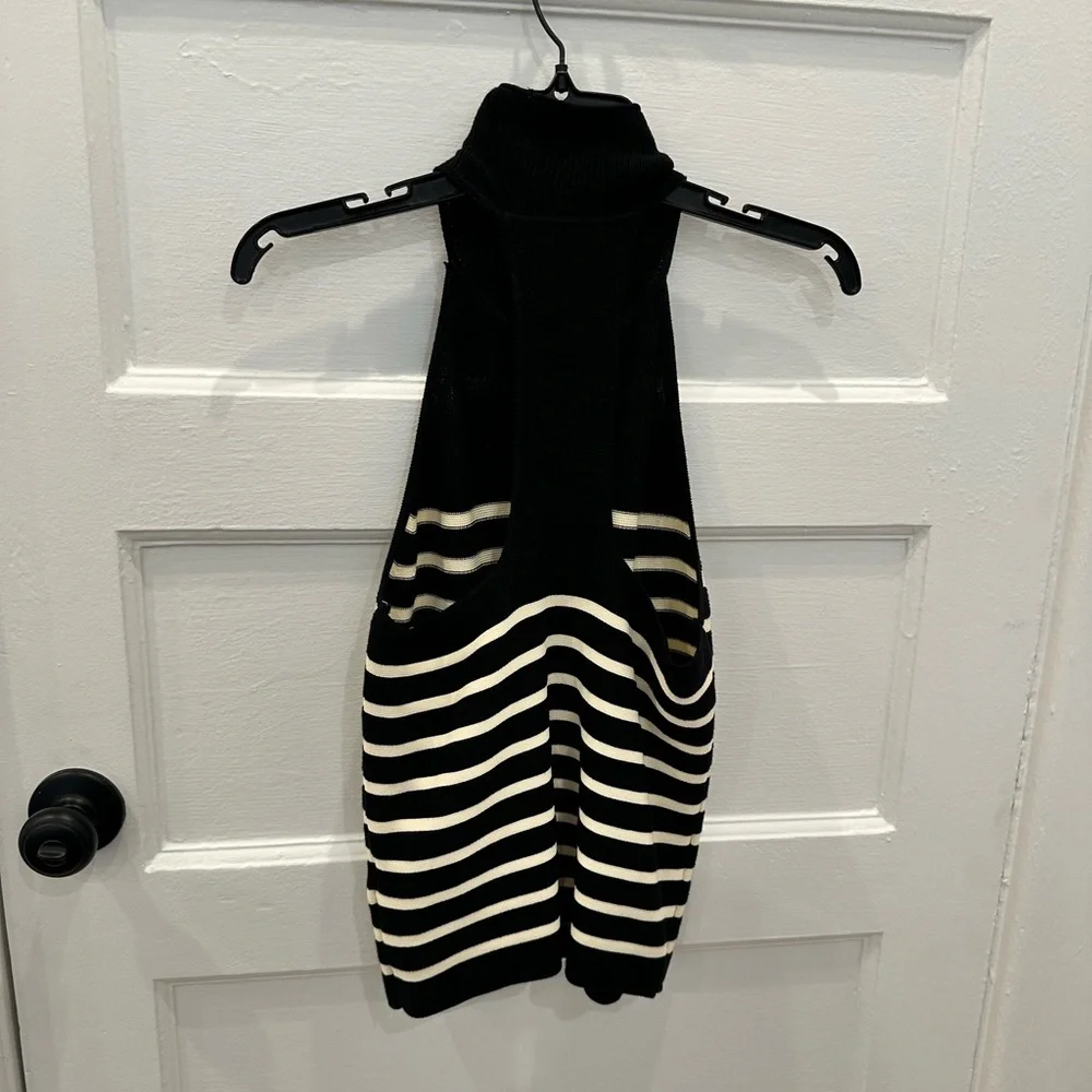 Massimo Dutti Striped Halter Neck Knit Top - Picture 5 of 6